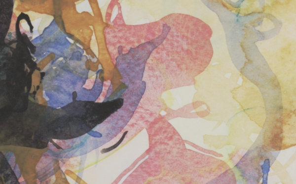aquarelle-axe-suspendu-atlas-organique-détail Détail d’aquarelle abstraite organique aux tensions verticales et matière diffuse
