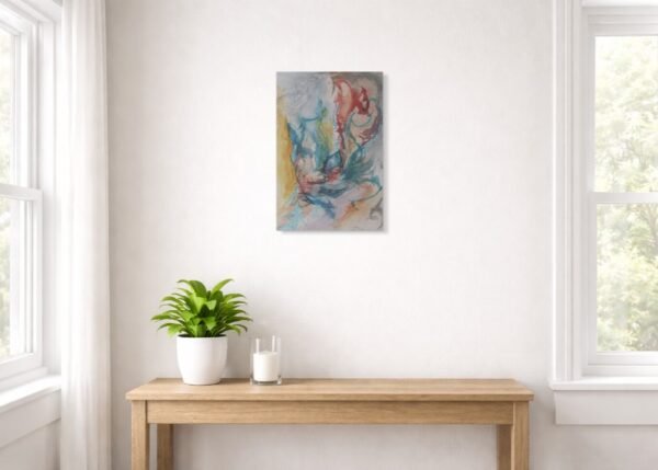 aquarelle-fragment-intérieur-configurations-interieures-mockup1 Œuvre abstraite contemporaine apaisante dans un intérieur lumineux