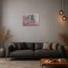 aquarelle-noyau-dense-atlas-organique-mockup1 Grande œuvre abstraite contemporaine dans un intérieur lumineux