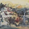 aquarelle-matière-en-souffle-écritures-vivantes Matière en souffle est une aquarelle abstraite contemporaine légère et fluide aux gestes respirants
